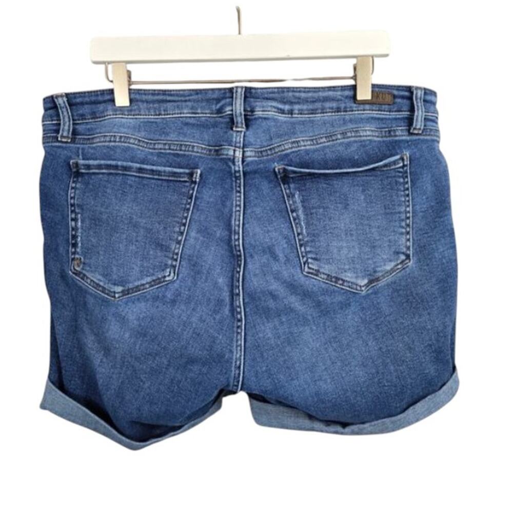 Kut from the Kloth Cuffed Jean Shorts Blue Size 18W - Picture 2 of 5